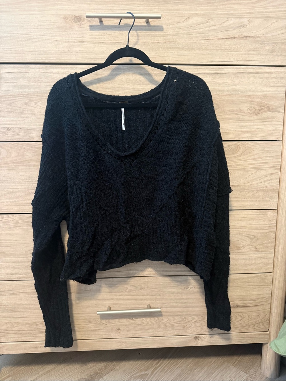 Free People Chunky Knit Sweater - Black